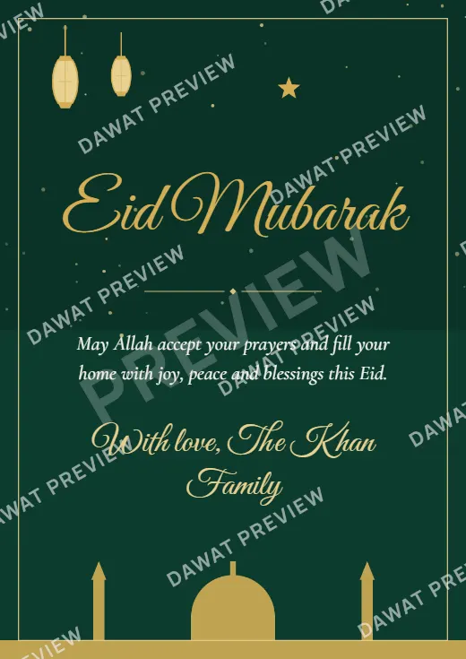 Eid Mubarak Card design preview