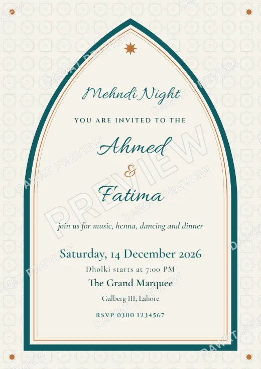 Mehndi Card design preview