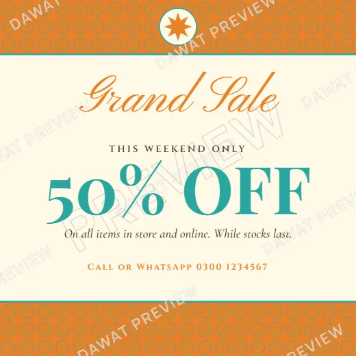 Sunshine Yellow Classic Banded Sale Poster template preview